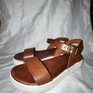 Platform one strap sandals